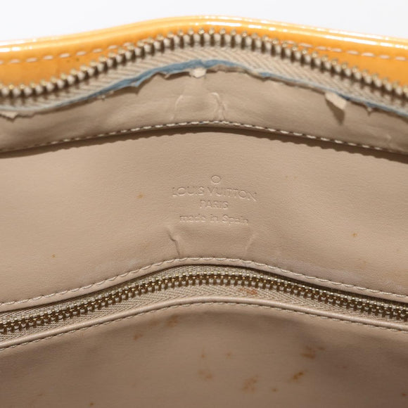 LOUIS VUITTON Monogram Vernis Houston Hand Bag Beige M91004 LV Auth YKZ943