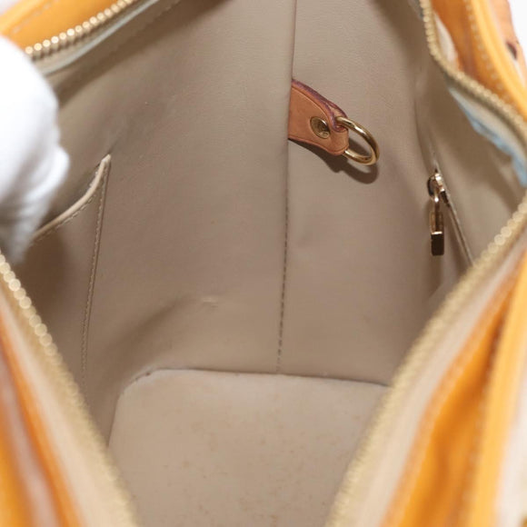 LOUIS VUITTON Monogram Vernis Houston Hand Bag Beige M91004 LV Auth YKZ943