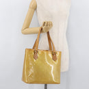 LOUIS VUITTON Monogram Vernis Houston Hand Bag Beige M91004 LV Auth YKZ943-26