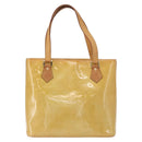 LOUIS VUITTON Monogram Vernis Houston Hand Bag Beige M91004 LV Auth YKZ943-2