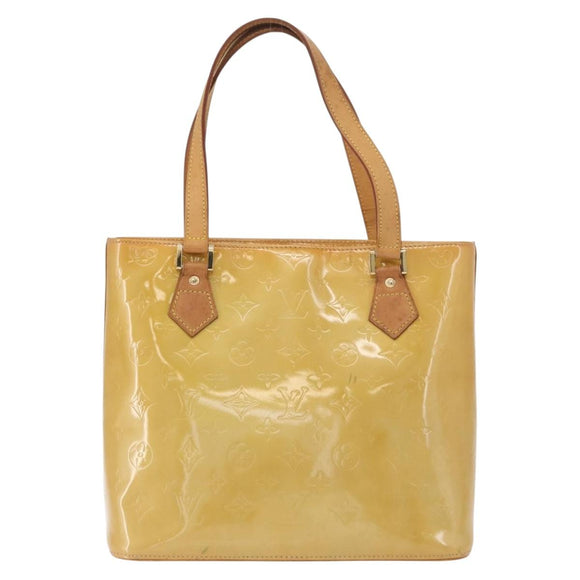 LOUIS VUITTON Monogram Vernis Houston Hand Bag Beige M91004 LV Auth YKZ943