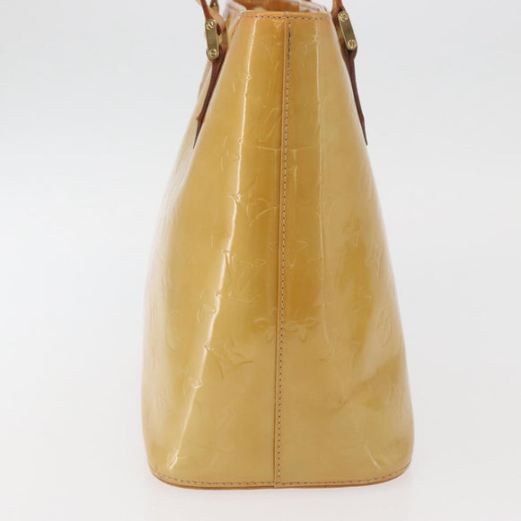 LOUIS VUITTON Monogram Vernis Houston Hand Bag Beige M91004 LV Auth YKZ943