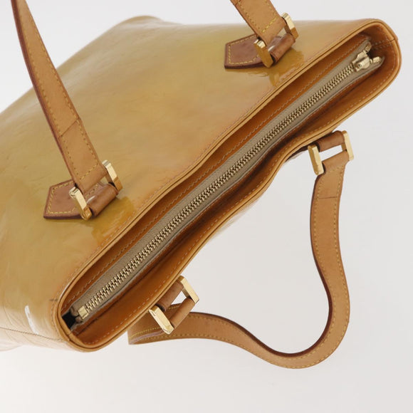 LOUIS VUITTON Monogram Vernis Houston Hand Bag Beige M91004 LV Auth YKZ943