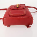 GUCCI Bamboo Backpack Leather Red Gold 003 1705 0030 Auth YKZ946-11