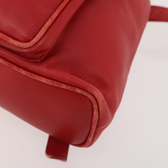 GUCCI Bamboo Backpack Leather Red Gold 003 1705 0030 Auth YKZ946