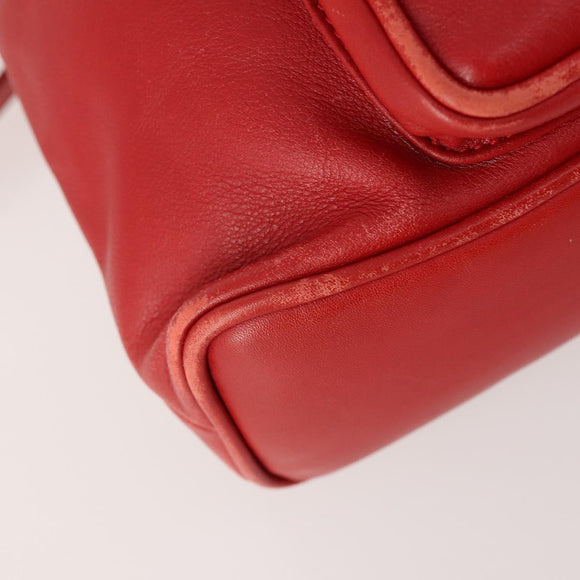 GUCCI Bamboo Backpack Leather Red Gold 003 1705 0030 Auth YKZ946