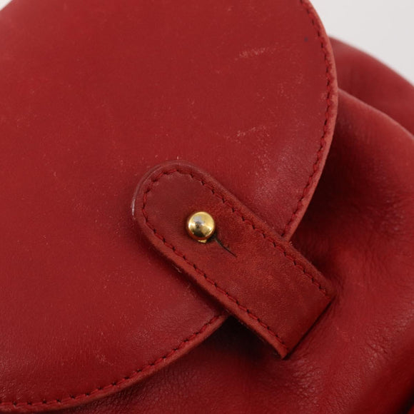 GUCCI Bamboo Backpack Leather Red Gold 003 1705 0030 Auth YKZ946