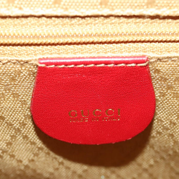 GUCCI Bamboo Backpack Leather Red Gold 003 1705 0030 Auth YKZ946