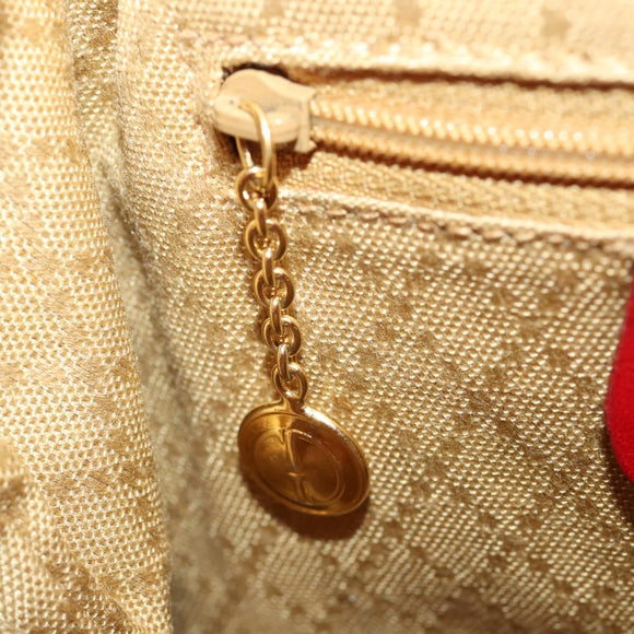 GUCCI Bamboo Backpack Leather Red Gold 003 1705 0030 Auth YKZ946