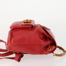 GUCCI Bamboo Backpack Leather Red Gold 003 1705 0030 Auth YKZ946-4