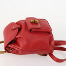 GUCCI Bamboo Backpack Leather Red Gold 003 1705 0030 Auth YKZ946-5