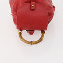 GUCCI Bamboo Backpack Leather Red Gold 003 1705 0030 Auth YKZ946-6