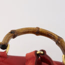 GUCCI Bamboo Backpack Leather Red Gold 003 1705 0030 Auth YKZ946-8