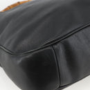 GUCCI Bamboo Shoulder Bag Leather 2way Black Gold 001 0166 1577 Auth YKZ947-10