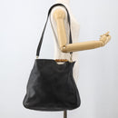 GUCCI Bamboo Shoulder Bag Leather 2way Black Gold 001 0166 1577 Auth YKZ947-23