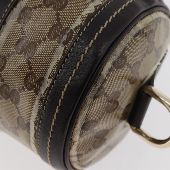 GUCCI GG Crystal Histeria Boston Bag Coated Canvas Beige Gold 181485 Auth YKZ948
