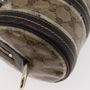 GUCCI GG Crystal Histeria Boston Bag Coated Canvas Beige Gold 181485 Auth YKZ948-15