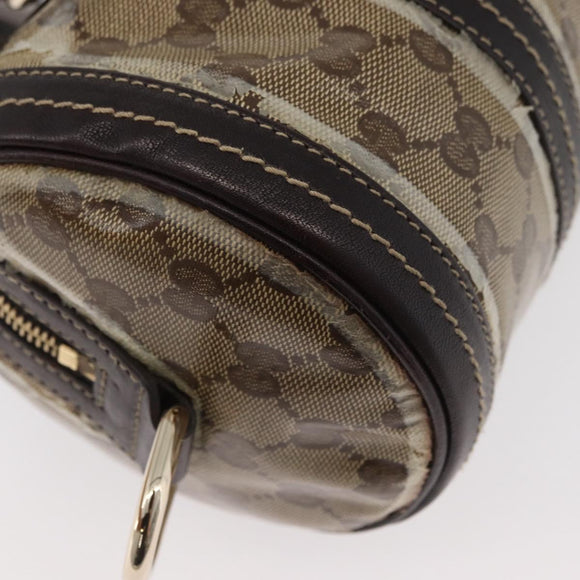 GUCCI GG Crystal Histeria Boston Bag Coated Canvas Beige Gold 181485 Auth YKZ948