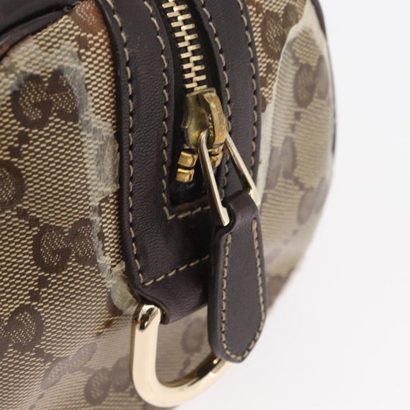 GUCCI GG Crystal Histeria Boston Bag Coated Canvas Beige Gold 181485 Auth YKZ948