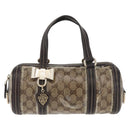 GUCCI GG Crystal Histeria Boston Bag Coated Canvas Beige Gold 181485 Auth YKZ948-13