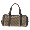 GUCCI GG Crystal Histeria Boston Bag Coated Canvas Beige Gold 181485 Auth YKZ948-2