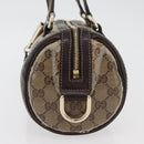 GUCCI GG Crystal Histeria Boston Bag Coated Canvas Beige Gold 181485 Auth YKZ948-3