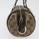 GUCCI GG Crystal Histeria Boston Bag Coated Canvas Beige Gold 181485 Auth YKZ948-4