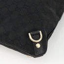 GUCCI GG Canvas Abbey Shoulder Bag Black Gold 131326 Auth YKZ949-16