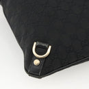 GUCCI GG Canvas Abbey Shoulder Bag Black Gold 131326 Auth YKZ949-9