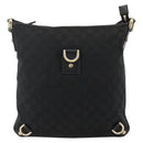 GUCCI GG Canvas Abbey Shoulder Bag Black Gold 131326 Auth YKZ949-13