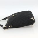 GUCCI GG Canvas Abbey Shoulder Bag Black Gold 131326 Auth YKZ949-3