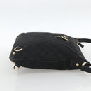 GUCCI GG Canvas Abbey Shoulder Bag Black Gold 131326 Auth YKZ949-4