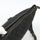 GUCCI GG Canvas Abbey Shoulder Bag Black Gold 131326 Auth YKZ949-6