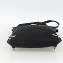 GUCCI GG Canvas Abbey Shoulder Bag Black Gold 131326 Auth YKZ949-5