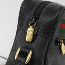 GUCCI GG Supreme Web Sherry Line Tasche PVC Schwarz Gold 119 02 087 Auth YKZ950-10