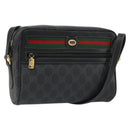 GUCCI GG Supreme Web Sherry Line Tasche PVC Schwarz Gold 119 02 087 Auth YKZ950-1