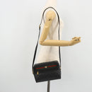 GUCCI GG Supreme Web Sherry Line Tasche PVC Schwarz Gold 119 02 087 Auth YKZ950-23