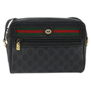 GUCCI GG Supreme Web Sherry Line Tasche PVC Schwarz Gold 119 02 087 Auth YKZ950-13