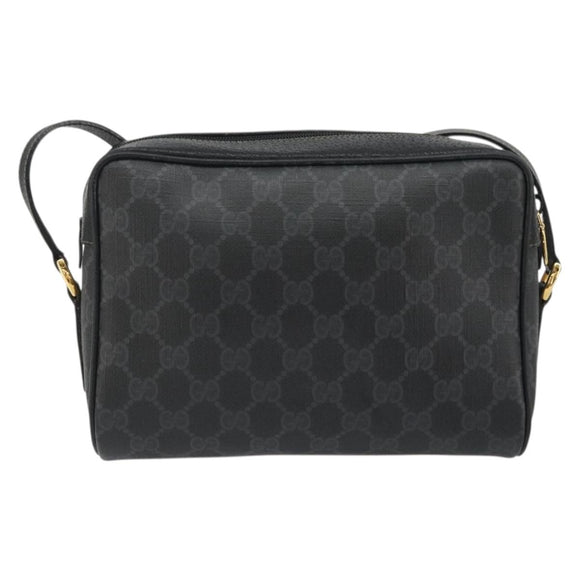 GUCCI GG Supreme Web Sherry Line Tasche PVC Schwarz Gold 119 02 087 Auth YKZ950