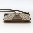 GUCCI GG Supreme Shoulder Bag PVC Beige Gold Auth YKZ952-5