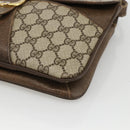 GUCCI GG Supreme Shoulder Bag PVC Beige Gold Auth YKZ952-14