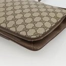 GUCCI GG Supreme Shoulder Bag PVC Beige Gold Auth YKZ952-16