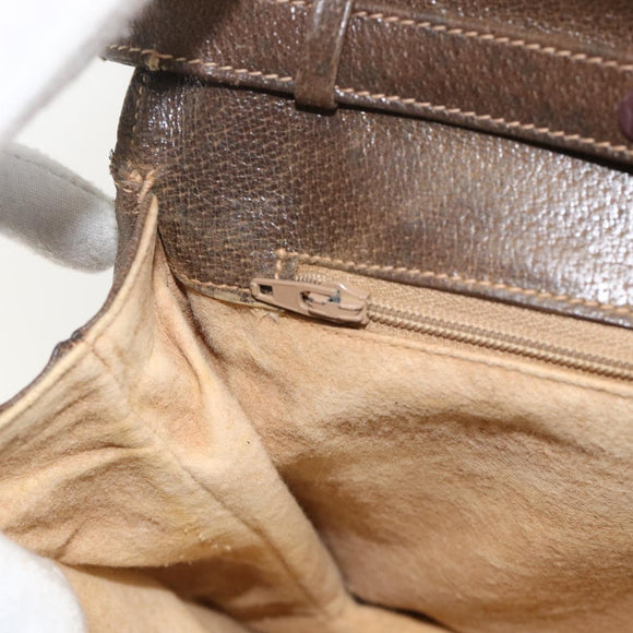 GUCCI GG Supreme Shoulder Bag PVC Beige Gold Auth YKZ952