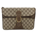GUCCI GG Supreme Shoulder Bag PVC Beige Gold Auth YKZ952-13