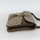 GUCCI GG Supreme Shoulder Bag PVC Beige Gold Auth YKZ952-4