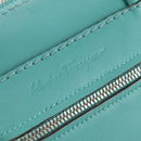 Salvatore Ferragamo Gancini Hand Bag Leather Light Blue Silver Auth YKZ953A-18