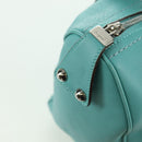 Salvatore Ferragamo Gancini Hand Bag Leather Light Blue Silver Auth YKZ953A-20