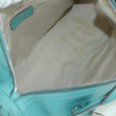 Salvatore Ferragamo Gancini Hand Bag Leather Light Blue Silver Auth YKZ953A-10