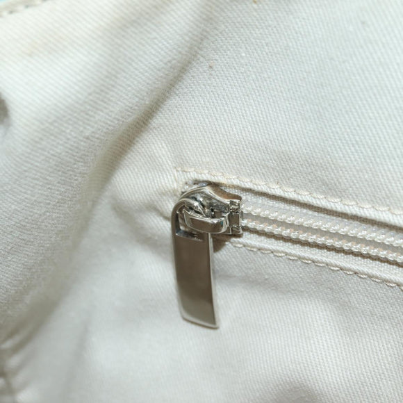 Salvatore Ferragamo Gancini Hand Bag Leather Light Blue Silver Auth YKZ953A