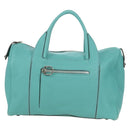 Salvatore Ferragamo Gancini Hand Bag Leather Light Blue Silver Auth YKZ953A-13